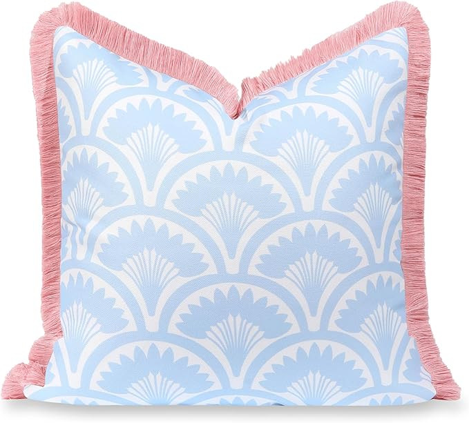 Hofdeco Premium Coastal Grandmillennial Patio Indoor Outdoor Throw Pillow Cover Only, 20"x20" Wat... | Amazon (US)