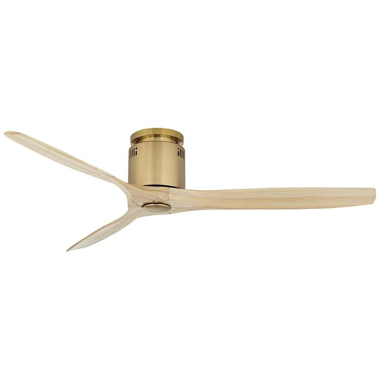 52" Windspun Soft Brass DC Hugger Ceiling Fan with Remote - #6638C | Lamps Plus | Lamps Plus