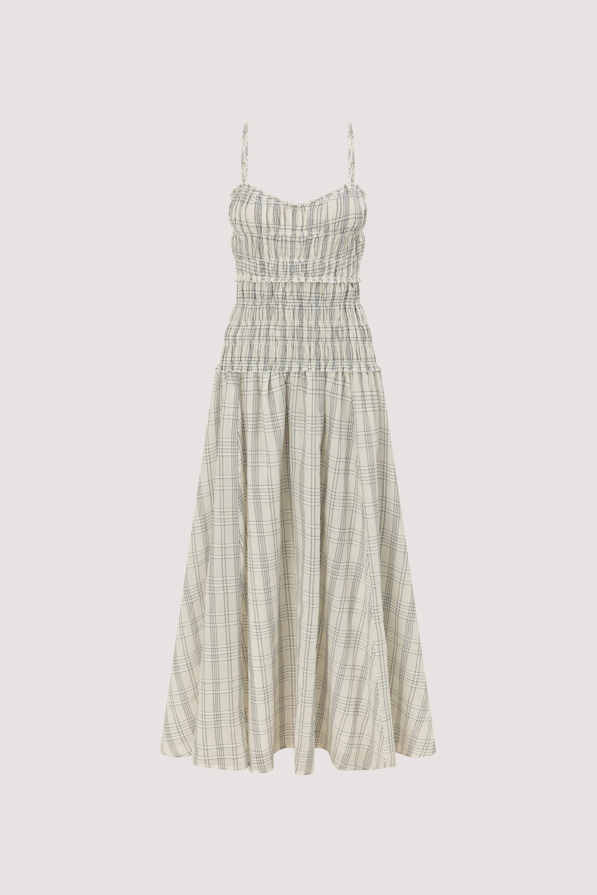 PETRA OFF WHITE CHECK DRESS | DISSH