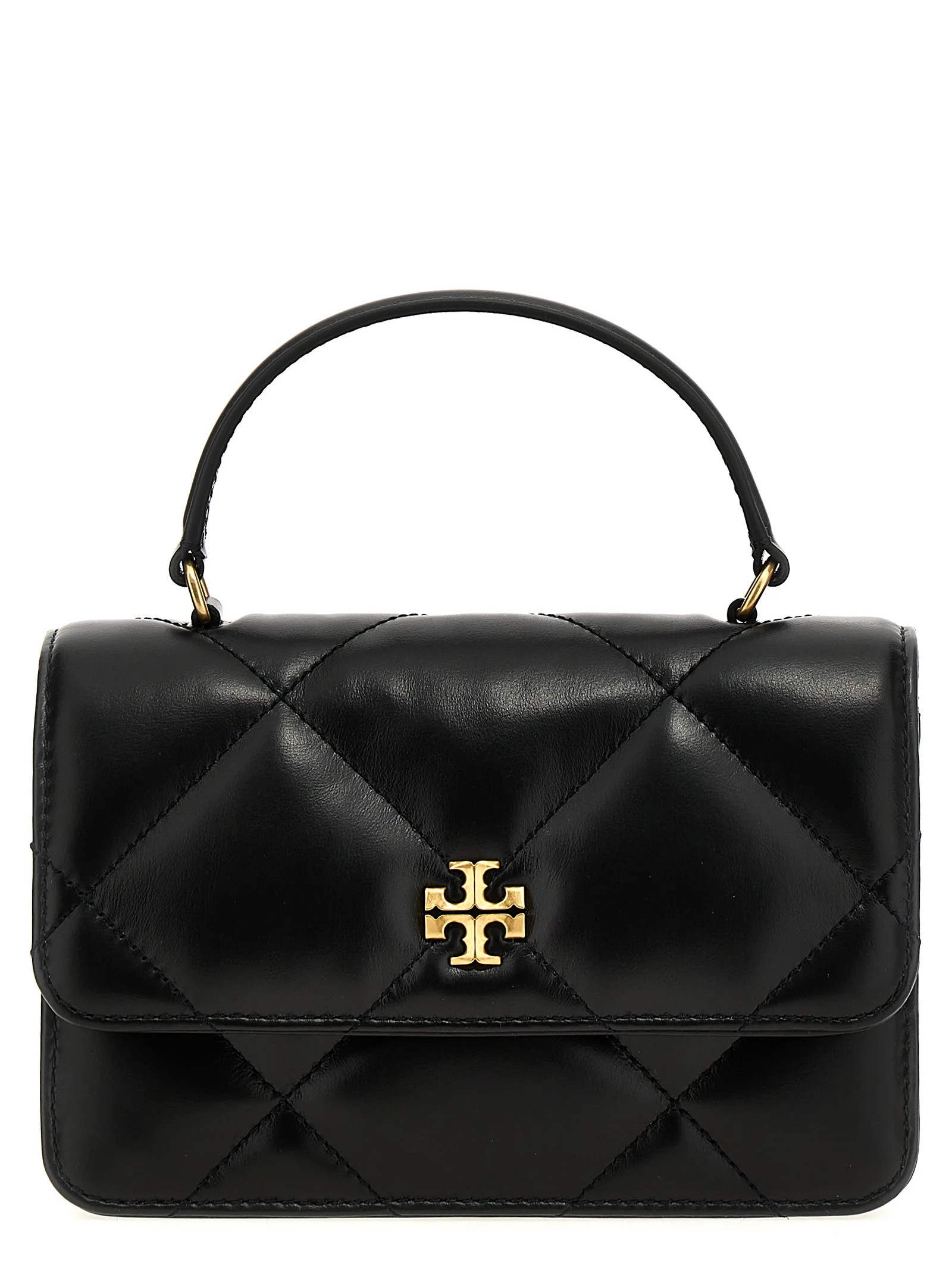 Tory Burch Diamond Quilted Nappa Leather Top Handle Bag — Black | Italist Inc.