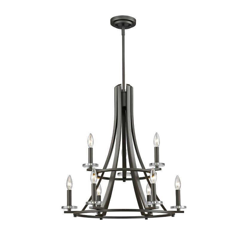 9 Light Chandelier Bronze - Aurora Lighting | Target