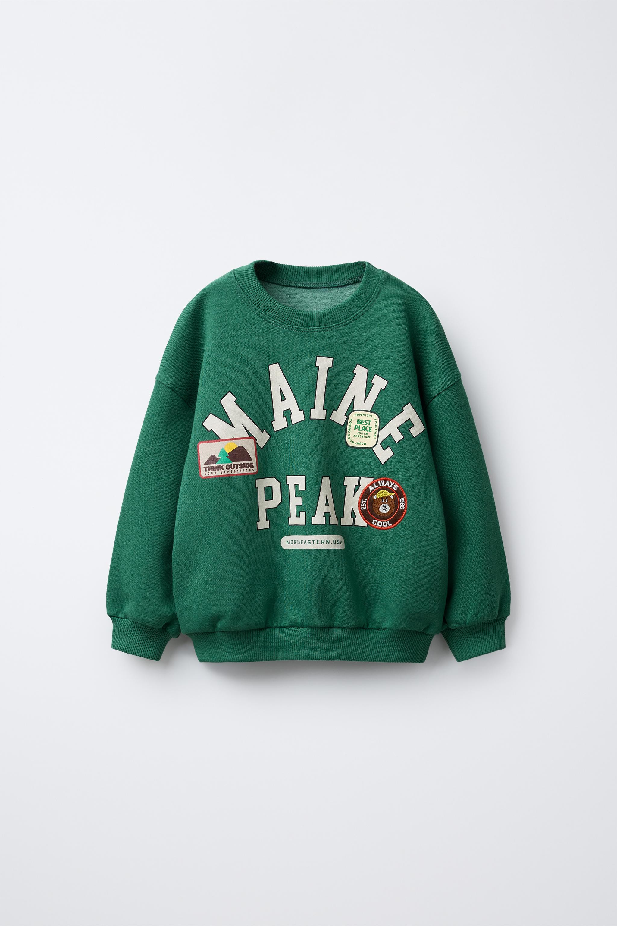 TEXT AND BEAR PATCH SWEATSHIRT | Zara US