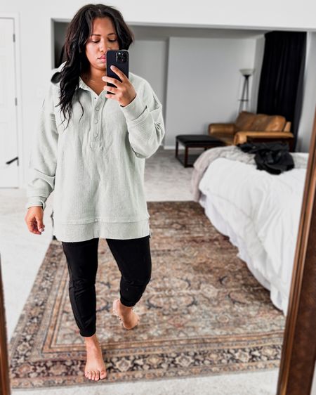 I am kind of pilates obsessed. I will slip it into any conversation. It is a little cringe. 😅 But where else are you laying down and getting muscles?! 

Anyhow, I saw this longer hooded, waffle-knit, pull-over from Aerie and knew it would be a perfect addition to my pilates wardrobe. 

I love that it is loose and a little heavier. So, as it gets cooler it will help transition us to the car without making our sweaty clothes stick to us!


#LTKsalealert #LTKfindsunder100 #LTKfitness