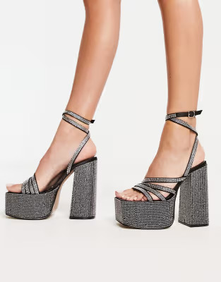 Steve Madden Cocktails platform sandals in rhinestone | ASOS (Global)