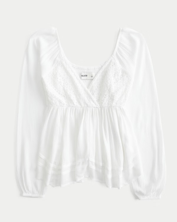 Easy Lace Bust Babydoll Top | Hollister (US)