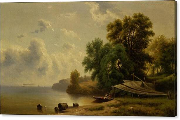 Landscape with Campsite Canvas Print | Fine Art America