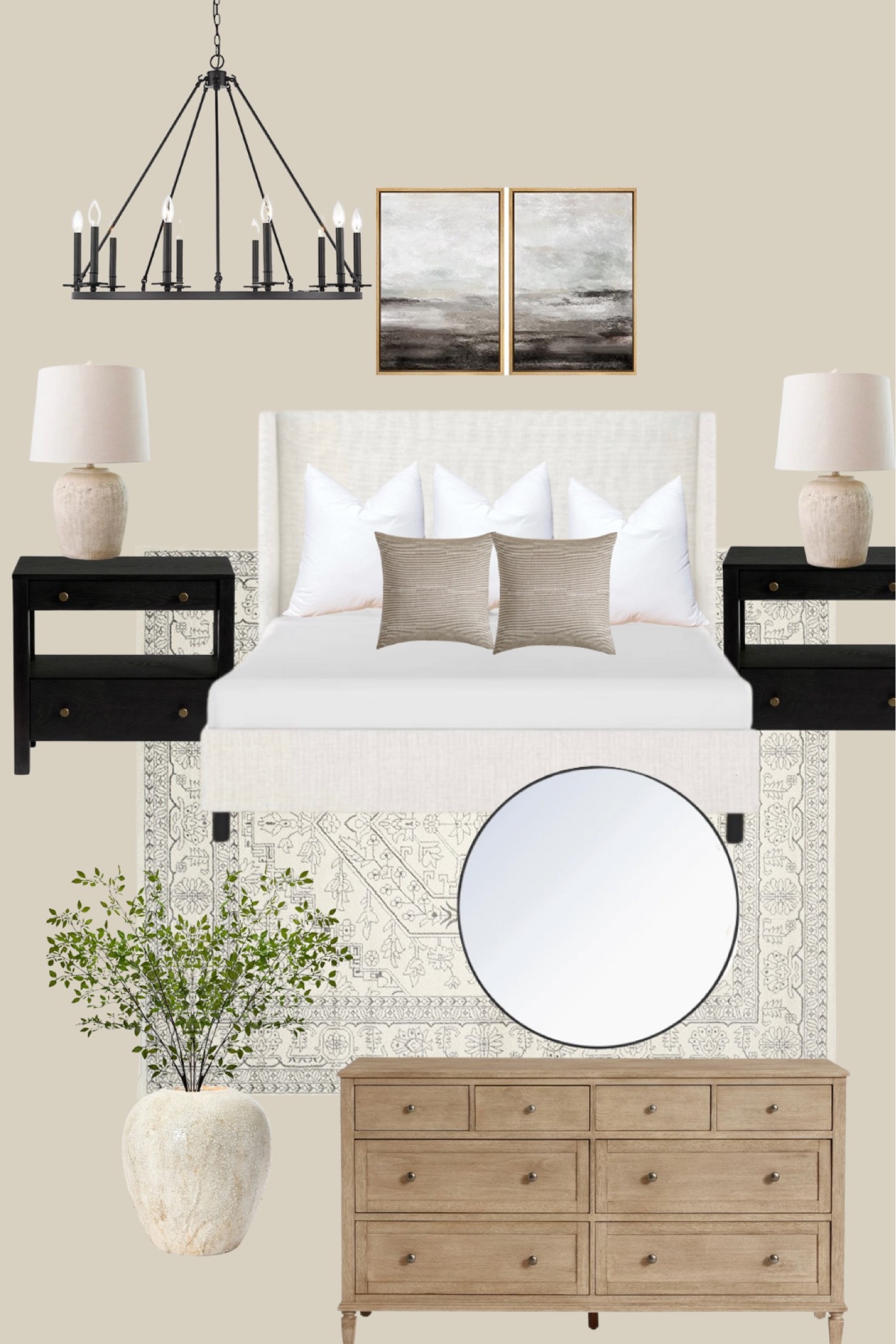 Neutral master bedroom, master bedroom decor, black night stands, 

#LTKfamily #LTKstyletip #LTKhome