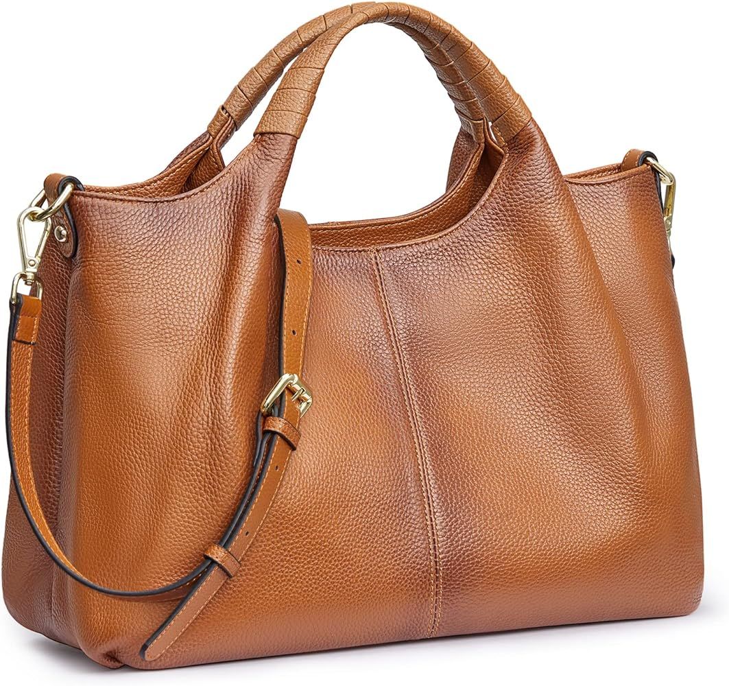 Kattee Genuine Leather Purses Handbags for Women Crossbody Bags Top Handle Soft Satchel Tote Shou... | Amazon (US)