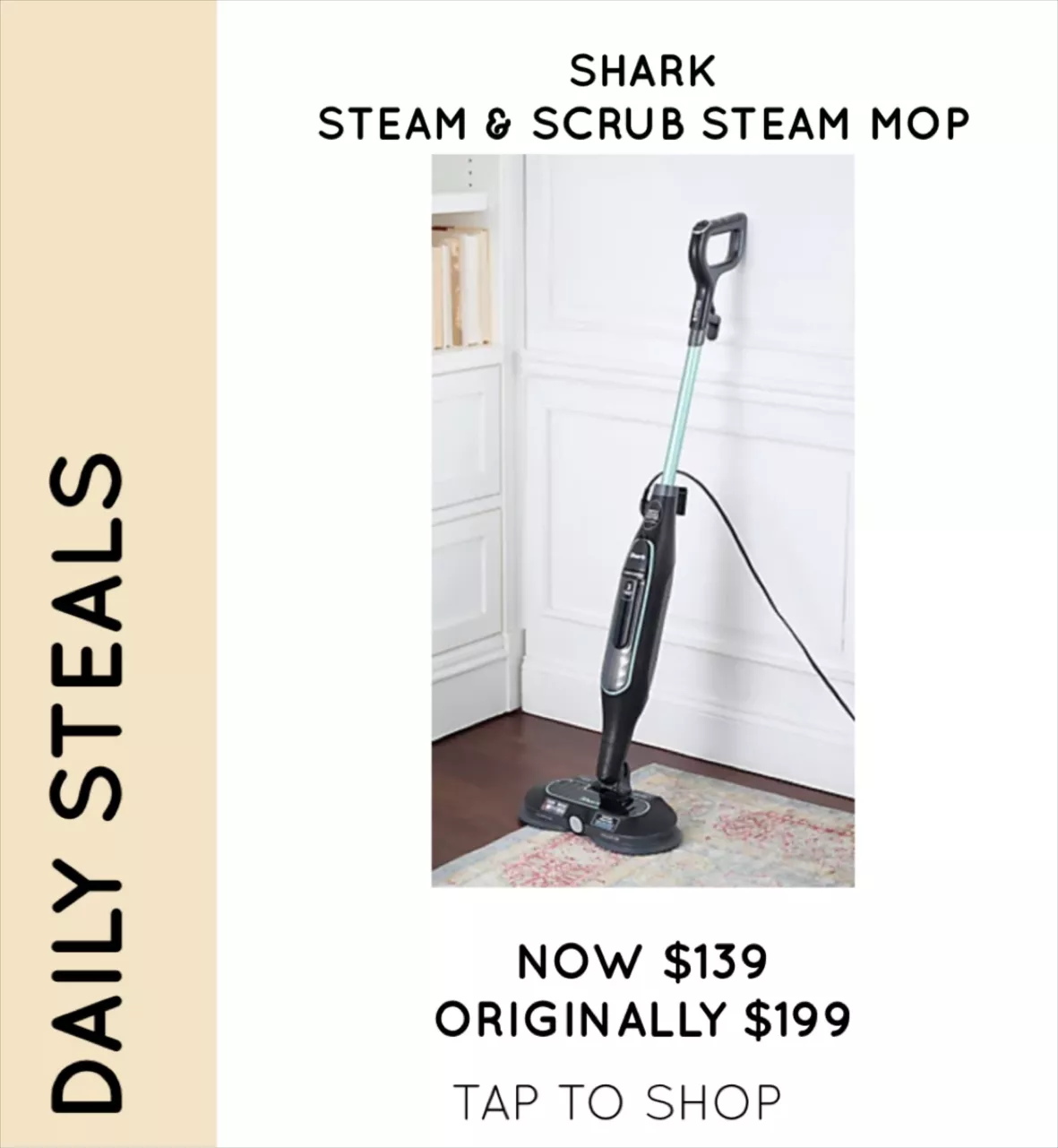 As Is Shark Steam & Scrub Steam Mop w/ Steam Blast and 6 Pads 