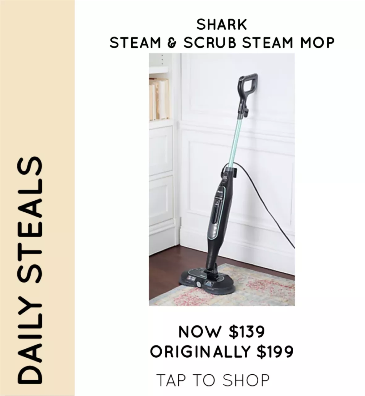 Shark Steam & Scrub Steam Mop w/ Steam Blast and 6 Pads