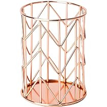 Pen Holder for Desk, Make Up Brush Holder Rose Gold Metal Wire Pencil Cup Holders | Amazon (US)