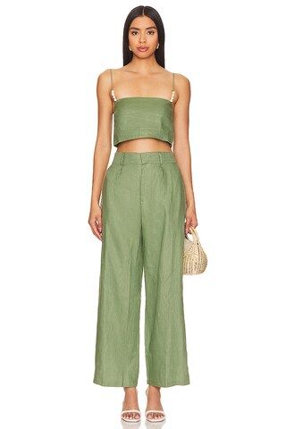 Ida Pants in Sage | Olive Green Pants Outfit | Green Wide Leg Pants Outfit | Green Outfit | Revolve Clothing (Global)