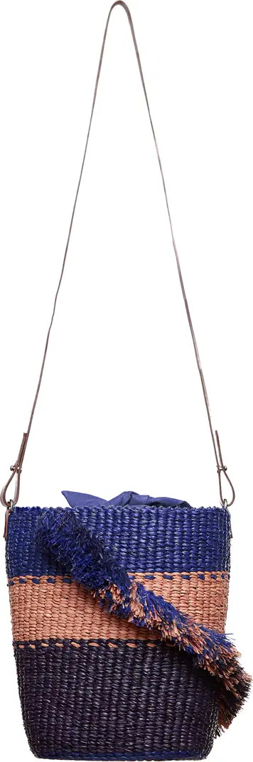 AAKS Lamé Ruffle Raffia Woven Shoulder Bag | Nordstrom