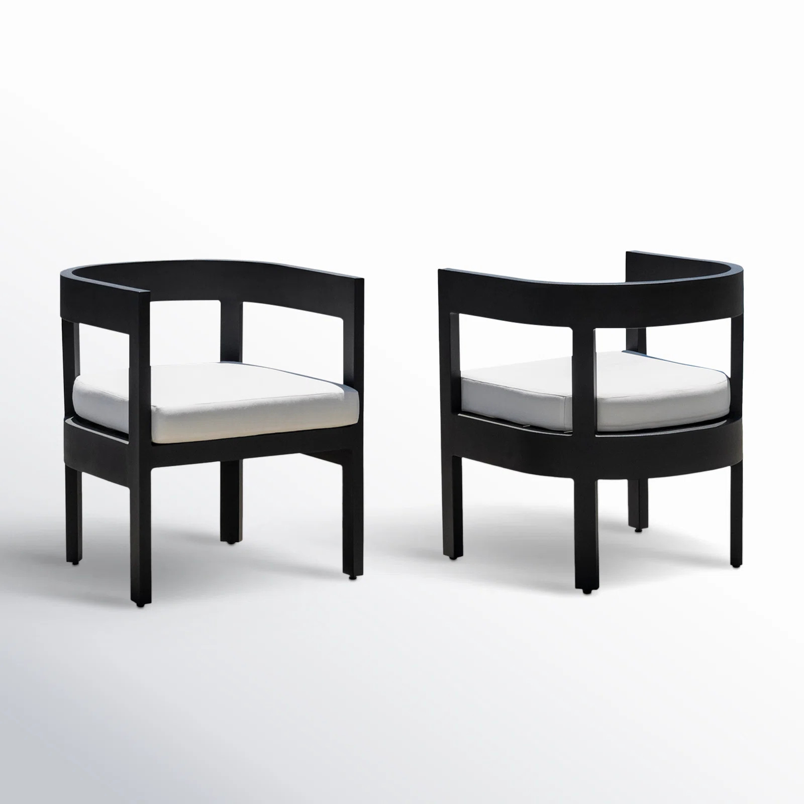 Everlee Metal Outdoor Dining Armchair with Cushion (Set of 2) | Wayfair North America