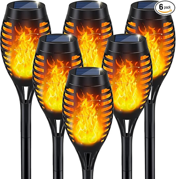 Solar Lights Outdoor, Solar Torch Light with Flickering Flame for Garden Decor, Solar Garden Ligh... | Amazon (US)