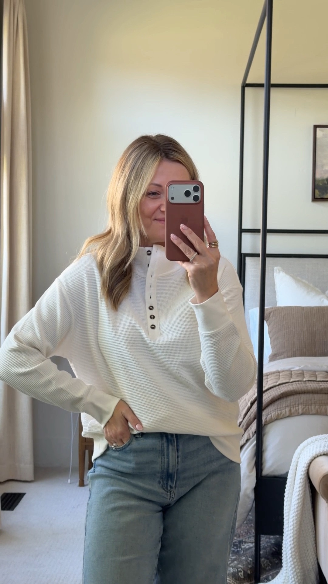 Ordering every color of this cozy waffle knit button top from Walmart 🤩 this new brand Scenario is sooo good! This top has a great weight and softness to it that feels high quality but it’s under $20! In a medium!

#LTKOver40 #LTKootd #LTKSeasonal