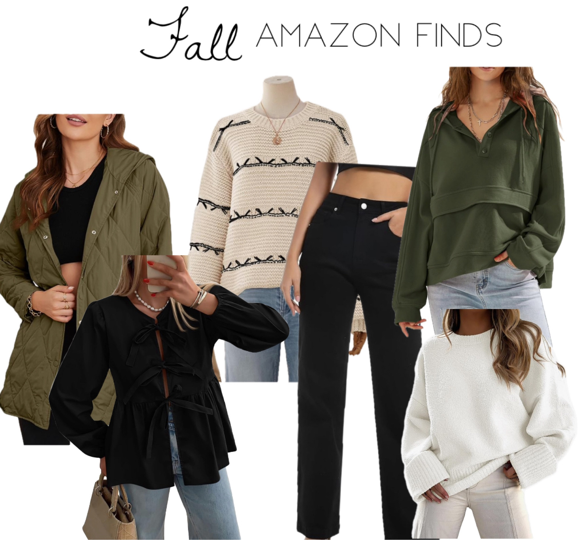 Amazon Fall Finds 

#blackjeans #whitesweater #greenjavket #puffercoat #sweater #amazonsweater
