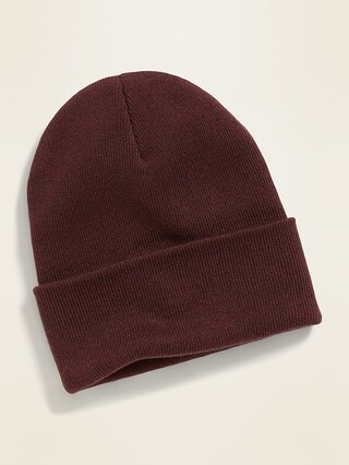 Sweater-Knit Roll-Cuff Gender-Neutral Beanie for Men & Women | Old Navy (US)
