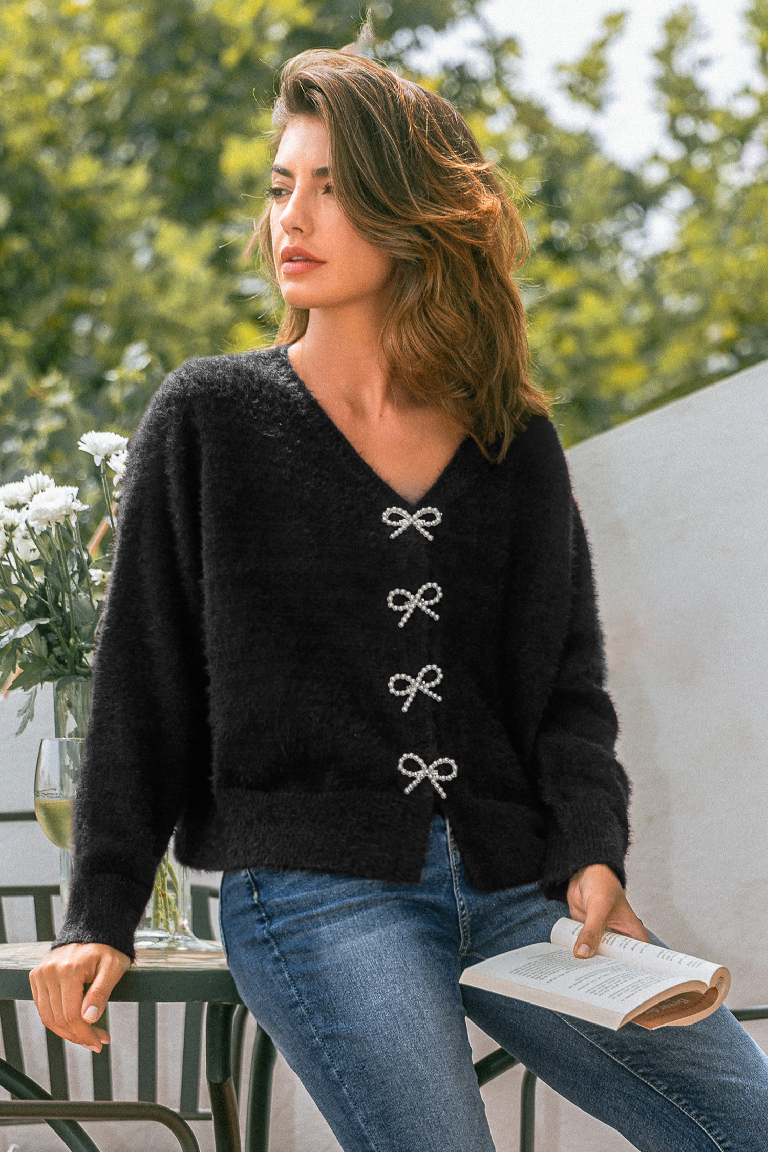 Autumn Glow Black Cardigan | Cupshe US