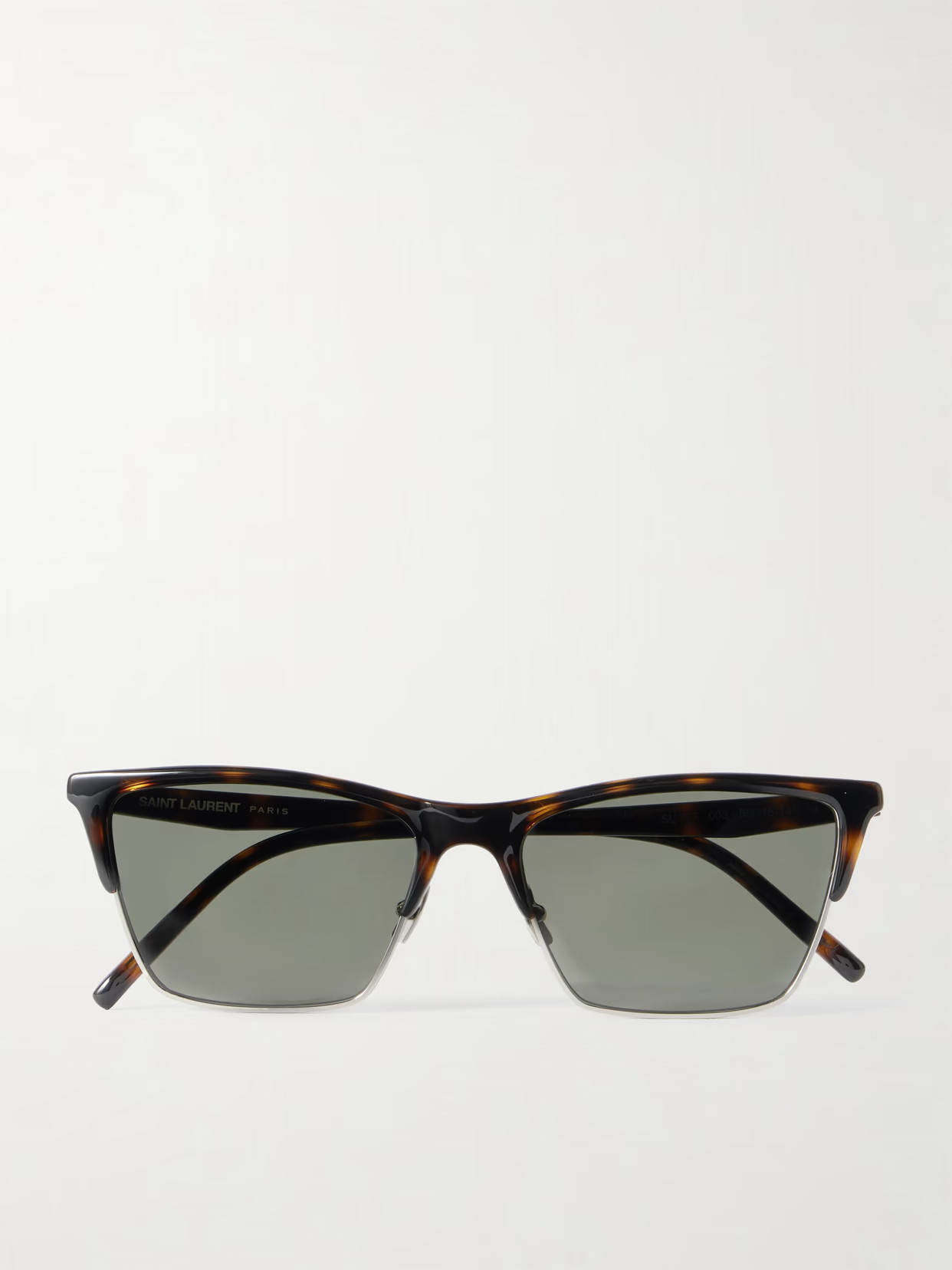 SAINT LAURENT EYEWEAR - D-frame Tortoiseshell Acetate And Silver-tone Sunglasses - One size | NET-A-PORTER (US)