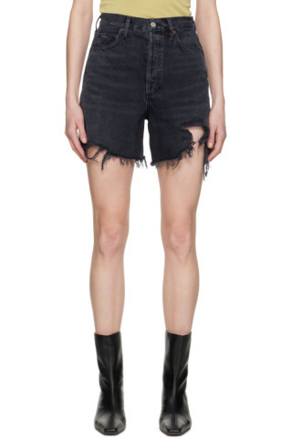 AGOLDE - Black Stella Denim Shorts | SSENSE