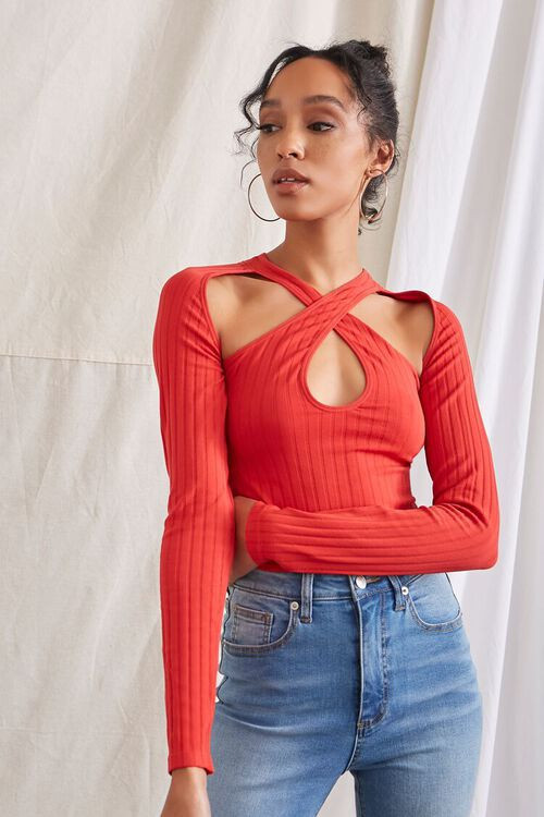 Ribbed Cutout Halter Crop Top | Forever 21 (US)