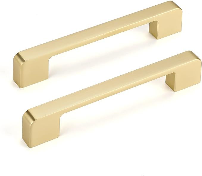 Lepatape 10 Pack 5 inch Brushed Gold Cabinet Pulls Brushed Brass Cabinet Pulls - Gold Cabinet Pul... | Amazon (US)