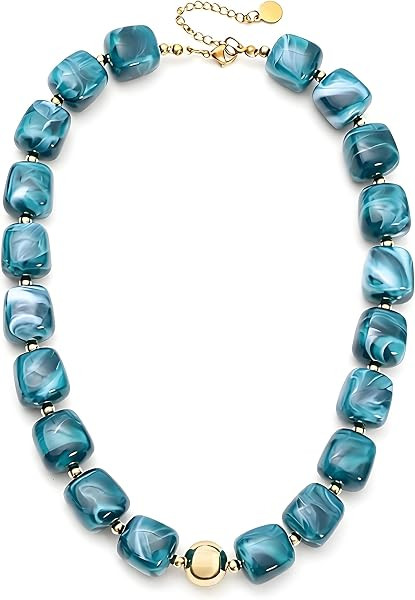 Chunky Beaded Necklaces for Women Colorful Statement Choker Necklace | Amazon (US)