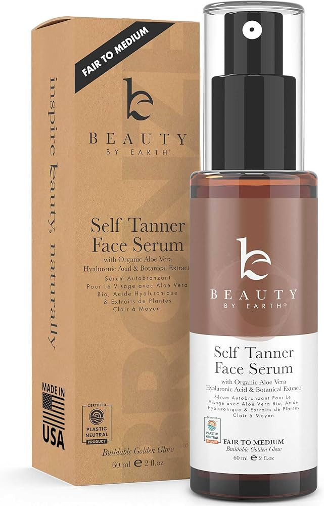 Face Tanner Serum - Fair to Medium Sunless Tanner for Face Sunless Tanner with Hyaluronic Acid - ... | Amazon (US)