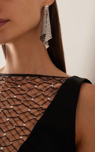 Pixel Mesh Silver-Tone Brass Drop Earrings | Moda Operandi (Global)