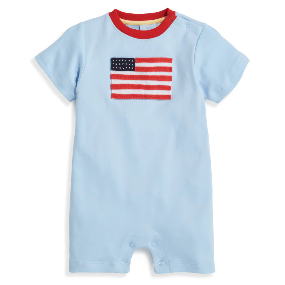 Boy's Applique Pima Romper | bella bliss 