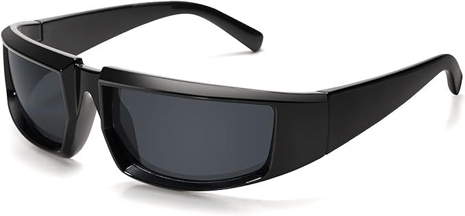 VANLINKER Thick Wrap Around Sunglasses for Women Men Y2k Futuristic Fashion Eyeglasses VL9697 | Amazon (US)