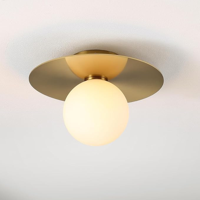 SAFAVIEH Lighting Collection Finlay Gold Orb Flush Mount (LED Bulbs Included) | Amazon (US)