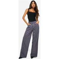 boohoo Women's Laser Print Leopard Denim Wide Leg Jean in Slate Grey | Size: 12 | boohoo (US & Canada)