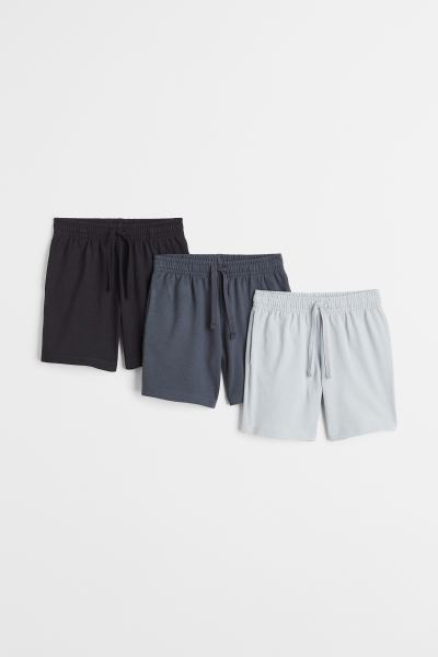 3-pack Cotton Jersey Shorts - Dark gray/light gray - Kids | H&M US | H&M (US + CA)