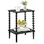 Fultyle Black Side Table, Small End Table with 2-Tier Shelf, Vintage Night Stand with Storage for... | Amazon (US)