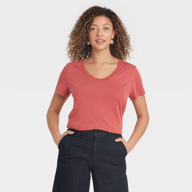 Women's Short Sleeve Scoop Neck T-Shirt - A New Day™ | Target