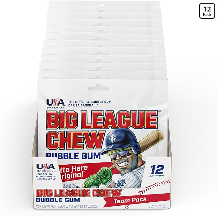 Big League Chew Outta Here Original Bubble Gum - Classic Ballpark Flavor | Perfect for Baseball G... | Amazon (US)