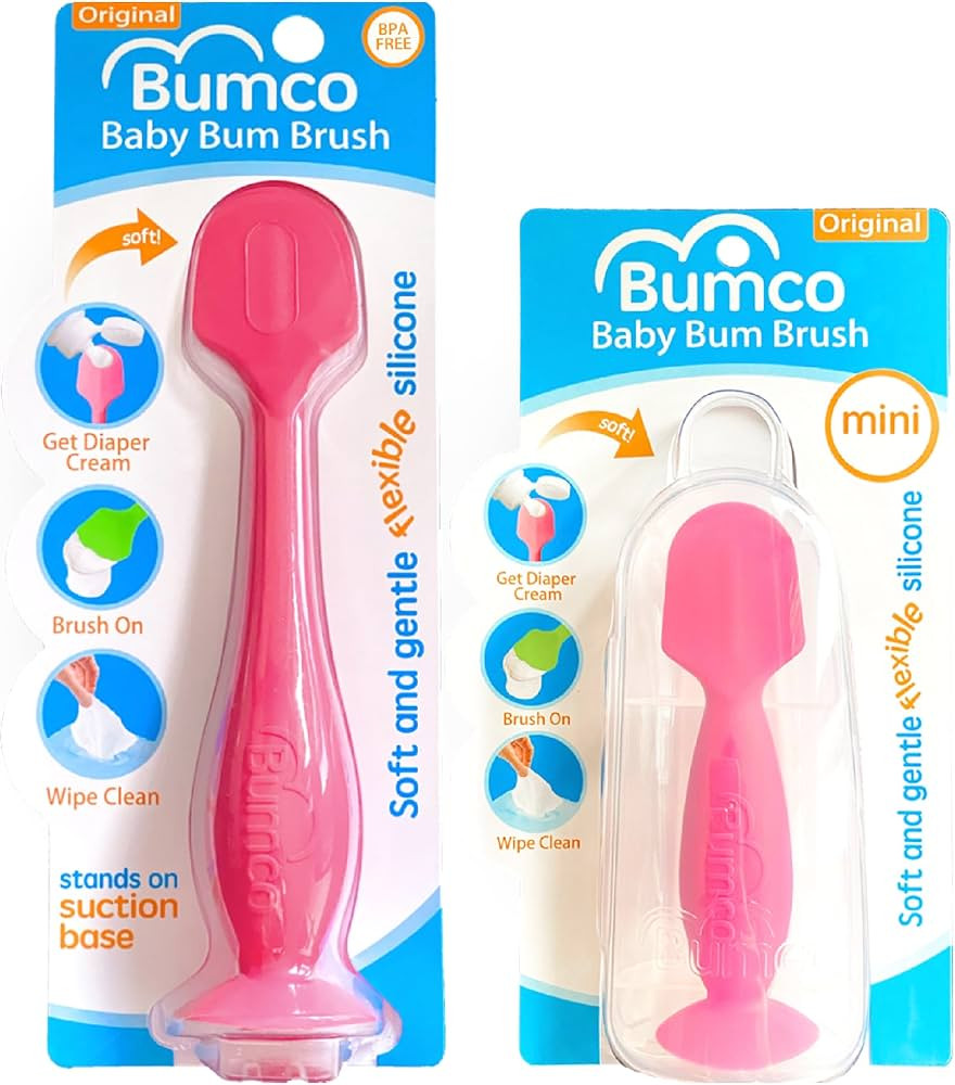 Bumco 2-PACK Diaper Cream Spatula - FULL-SIZE + MINI Baby Bum Brush with TRAVEL CASE - Diaper Cre... | Amazon (US)
