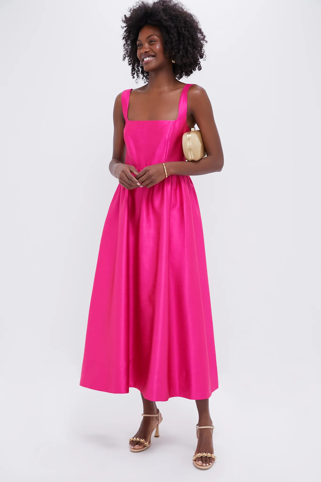 Hot Pink Dupioni Esme Dress | Tuckernuck (US)