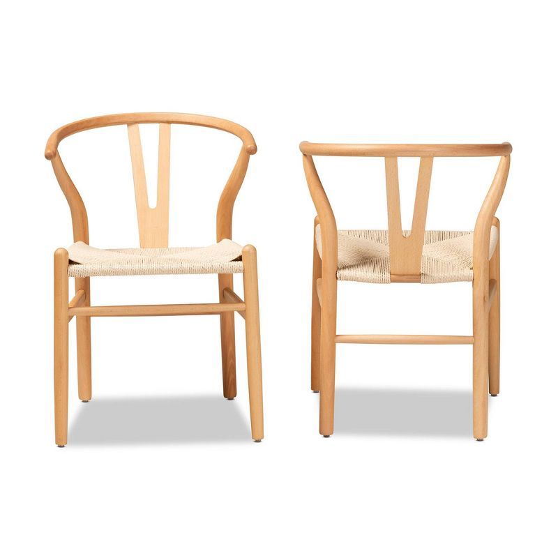 Set of 2 Wishbone Wood Y Chairs Natural - Baxton Studio | Target