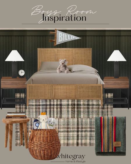 A sneak peak into my sons room. Showing you a glimpse of what it’s going to look like once it’s done. The bed is amazing and I paired it with a dark wood end tables, a LOLOI rug, the Studio McGee lamp, Pendleton throw blanket, and I love this cute personalized flag too. Everything is linked for you. 

#LTKSeasonal #LTKsalealert #LTKhome