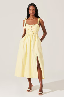 Helia Bow Front Midi Dress | ASTR The Label (US)