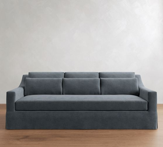 York Slope Arm Deep Seat Slipcovered Sofa (60"-108") | Pottery Barn (US)