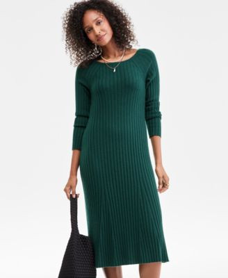 Charter Club Women's 100% Cashmere Ribbed Midi Sweater Dress, PXS-XXL, Macy's Exclusive - Macy's | Macy's