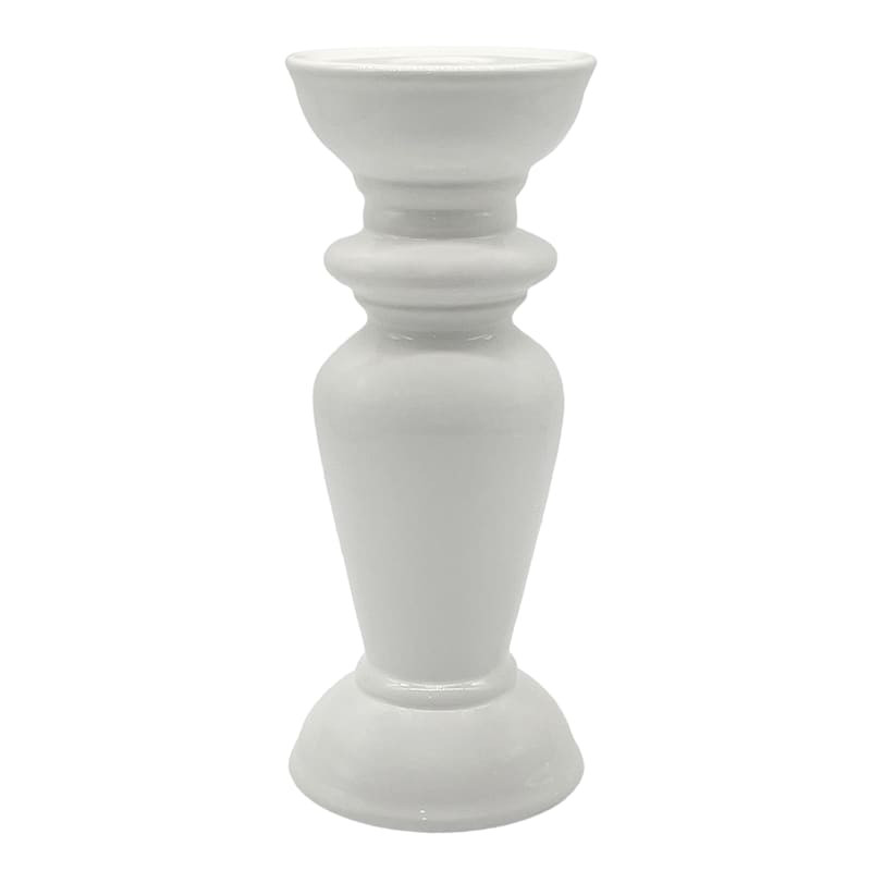 White Dual Candle Holder, 8.5" | At Home