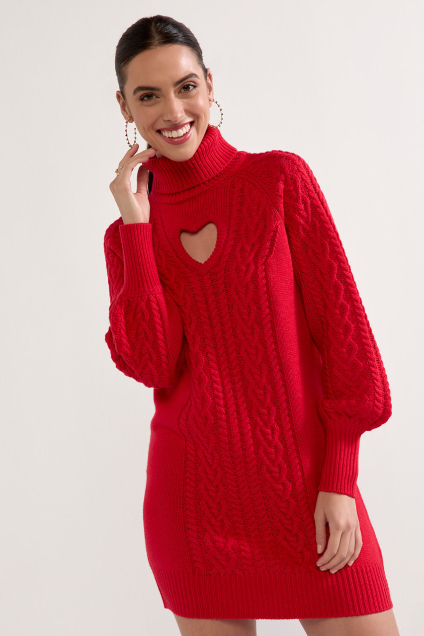 Debra Heart Cutout Mini Sweater Dress | Francesca's
