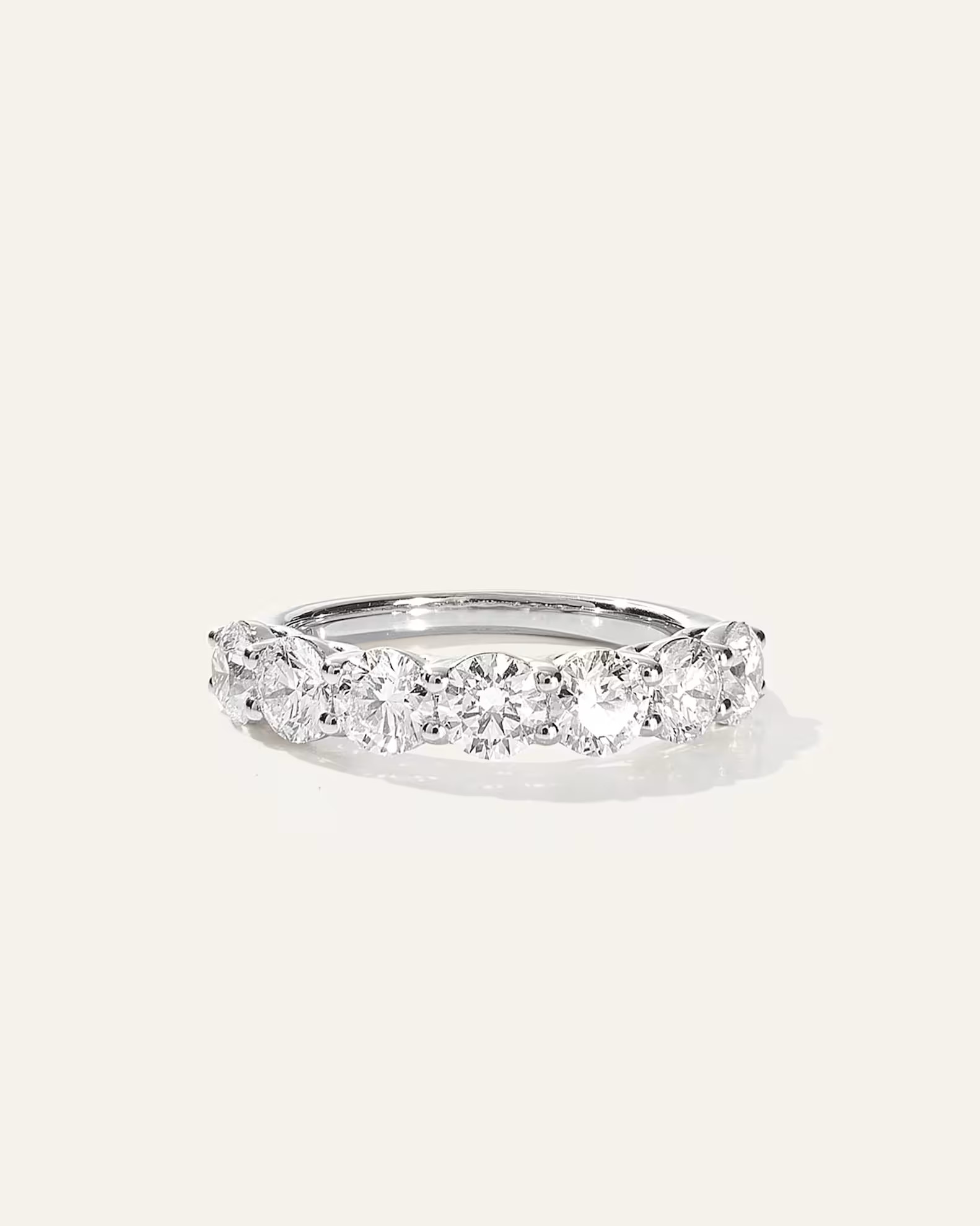 Lab Grown Diamond Round Seven Stone Band in White Gold | Quince