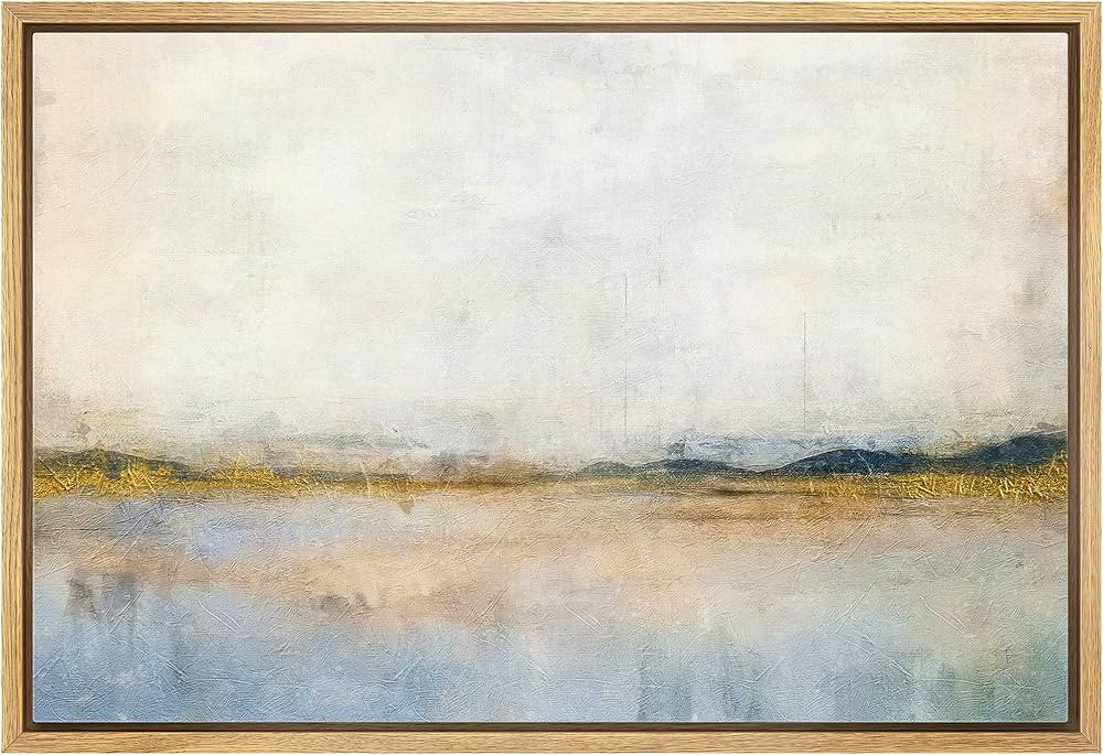 wall26 Framed Canvas Print Wall Art Grunge Minimal Pastel Landscape Nature Wilderness Illustratio... | Amazon (US)