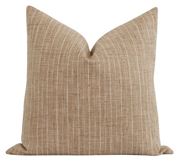Williston Burlap Woven Pinstripe Pillow | Land of Pillows